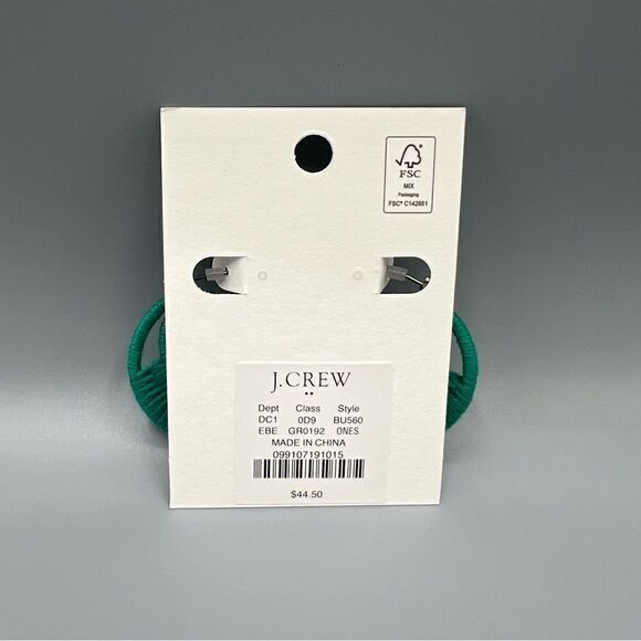 J. Crew Thread-Wrapped Green Hoop Earrings - Picture 4 of 4